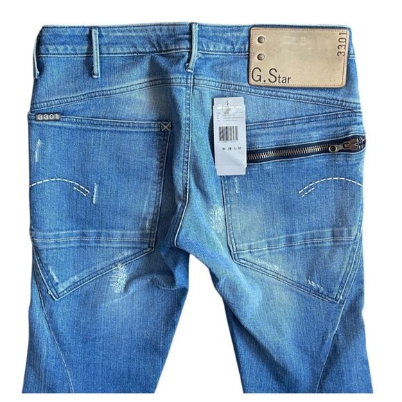 G-STAR Originals Raw 3301 Jeans Breaker Tapered Low Rise Twisted Seams 28 x 32 - Picture 6 of 14